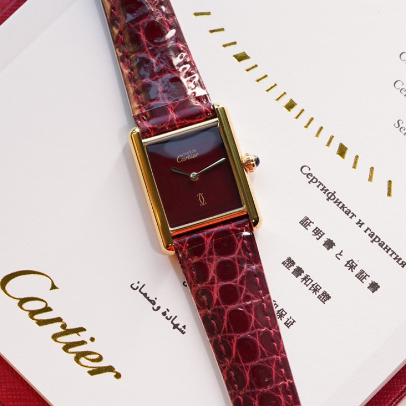 Cartier tank must de中古坦克小金女表