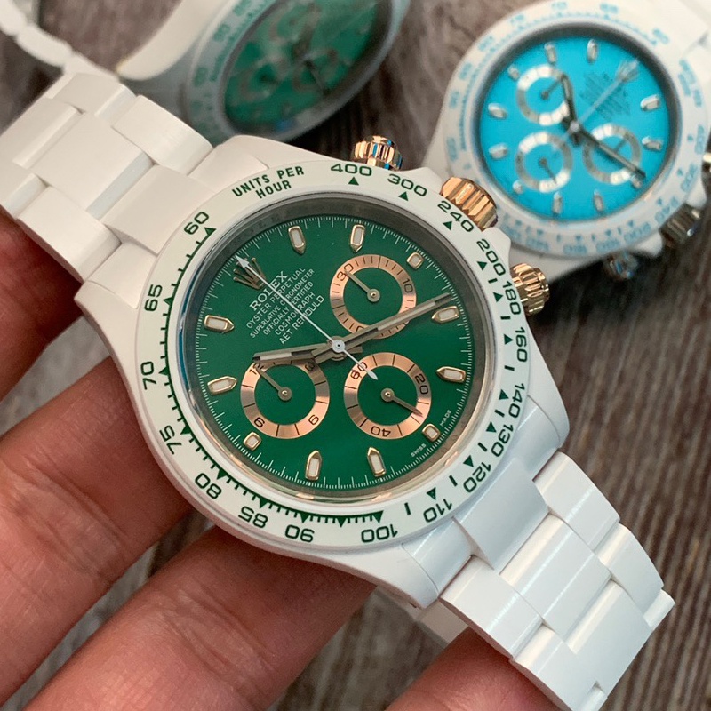 AET REMOULD 劳力士陶瓷迪通拿经典赛车涂装英国赛车绿   Rolex Ceramic Trithong Painted British Racing Green with classic racing cars